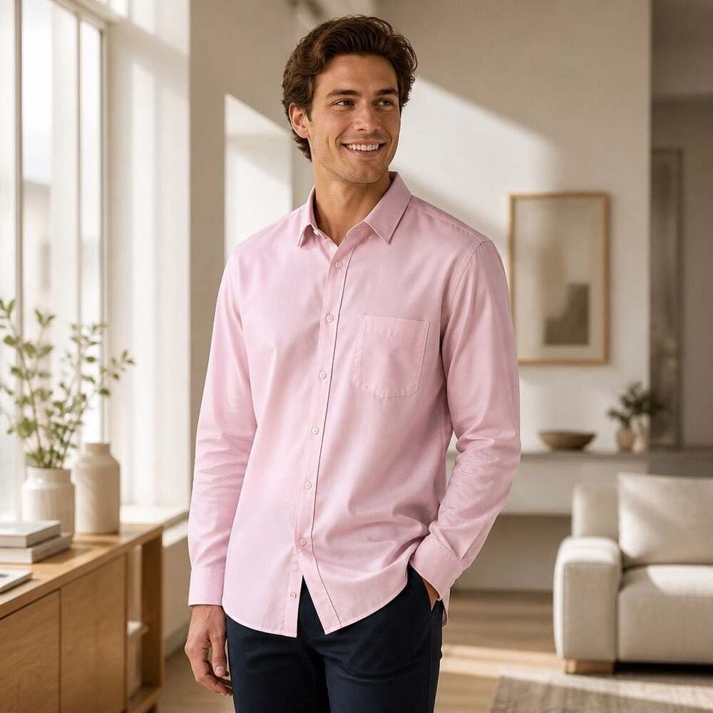 Bespoke New York Est 2012 Classic Fit Pink Long Sleeve Shirt XXL 18-18.5 34/35